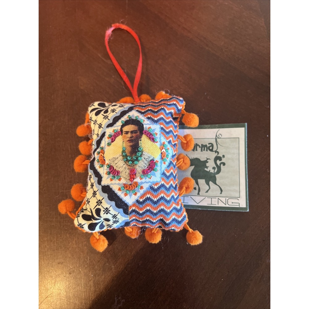 Frida Kahlo Ornament Pillow by Karma Living 3x4 100%cotton Handcrafted